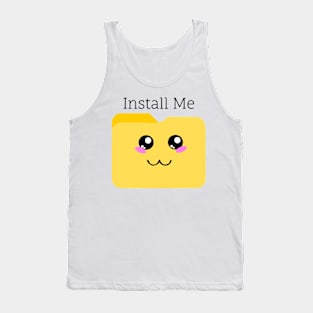 Cute Kawaii File Folder T-Shirt: 'Install Me' Funny Tech Tee Tank Top